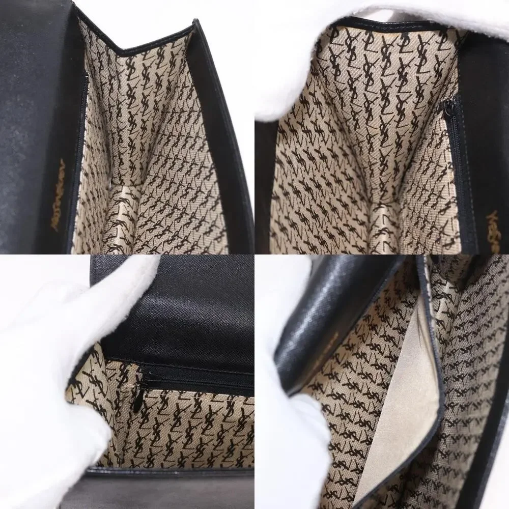 Saint Laurent Leather Clutch Black